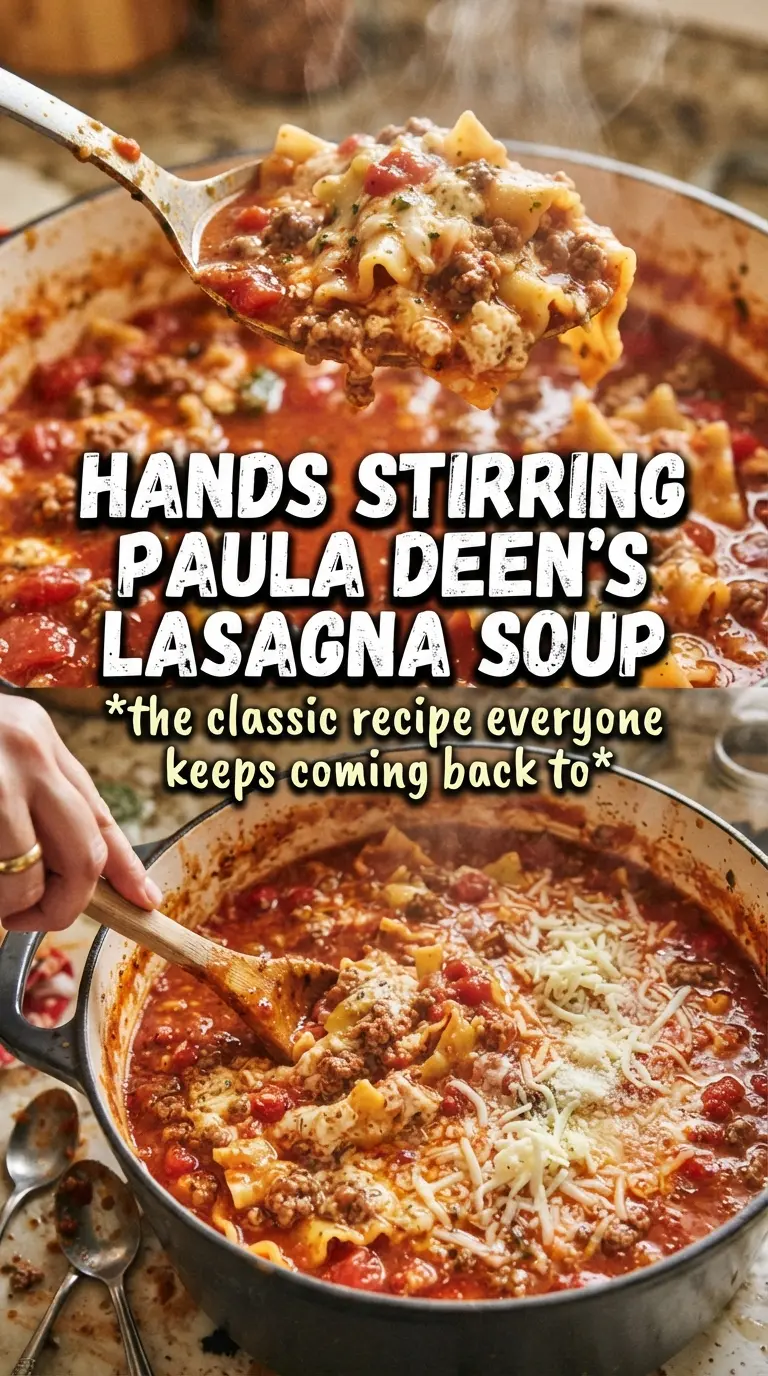 Paula Deen lasagna soup cheesy hearty tomato