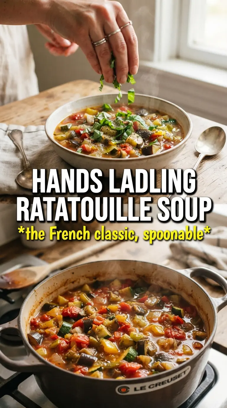Remi's Ratatouille Soup vibrant vegetables basil olive oil