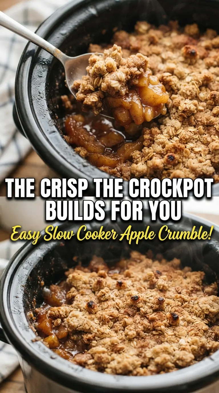 Slow Cooker Apple Crisp tender apples cinnamon oat crumble