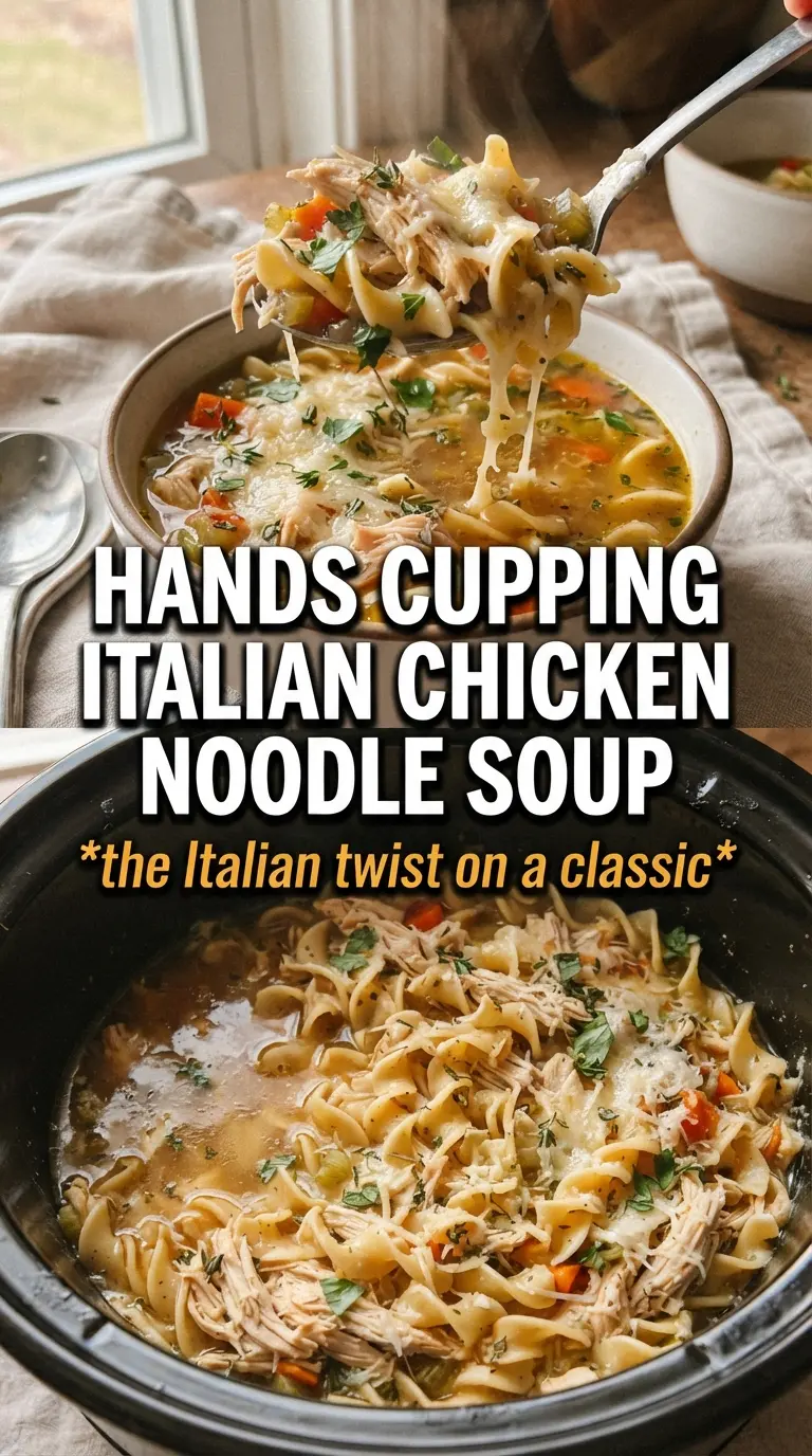 Slow Cooker Italian Chicken Noodle Soup tomato-kissed hearty