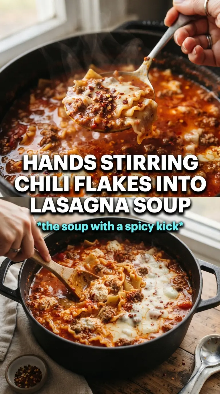 Spicy Lasagna Soup hot sausage ricotta chili oil