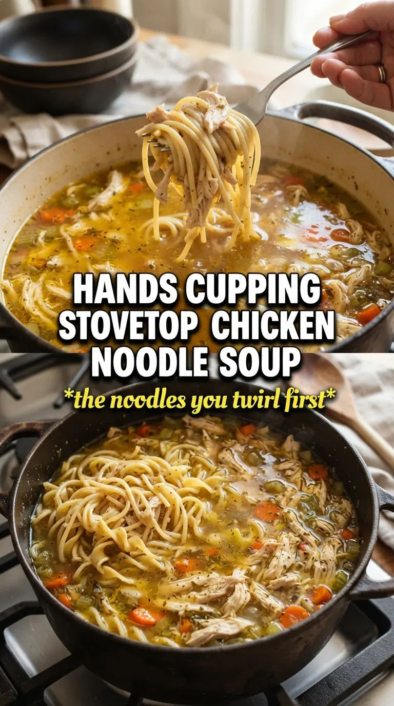 Stovetop Chicken Noodle Soup clear golden broth