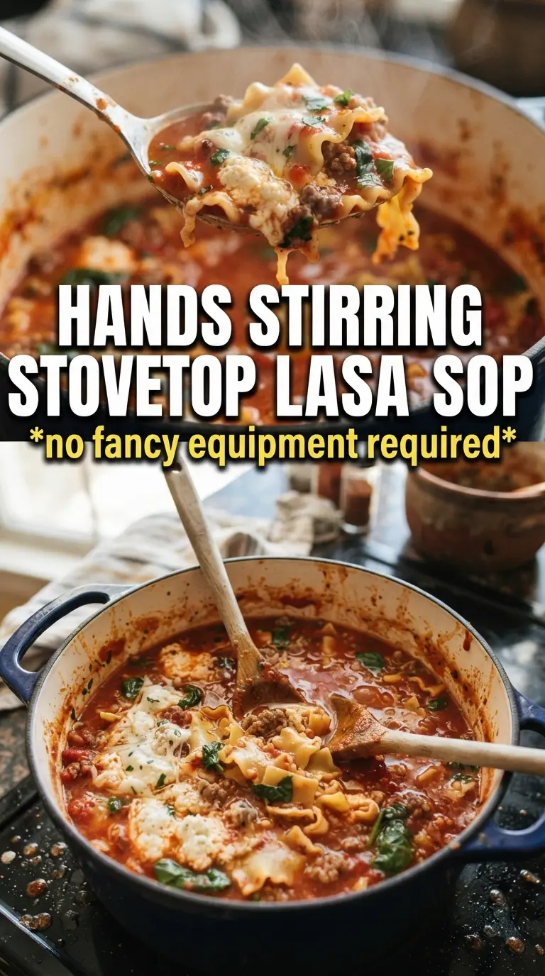 Stovetop Lasagna Soup rich tomato broth creamy basil