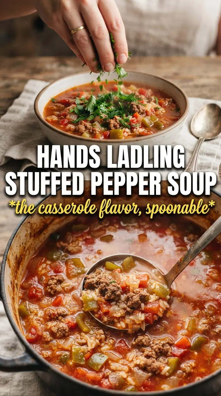 Stuffed Pepper Soup hearty tomato broth